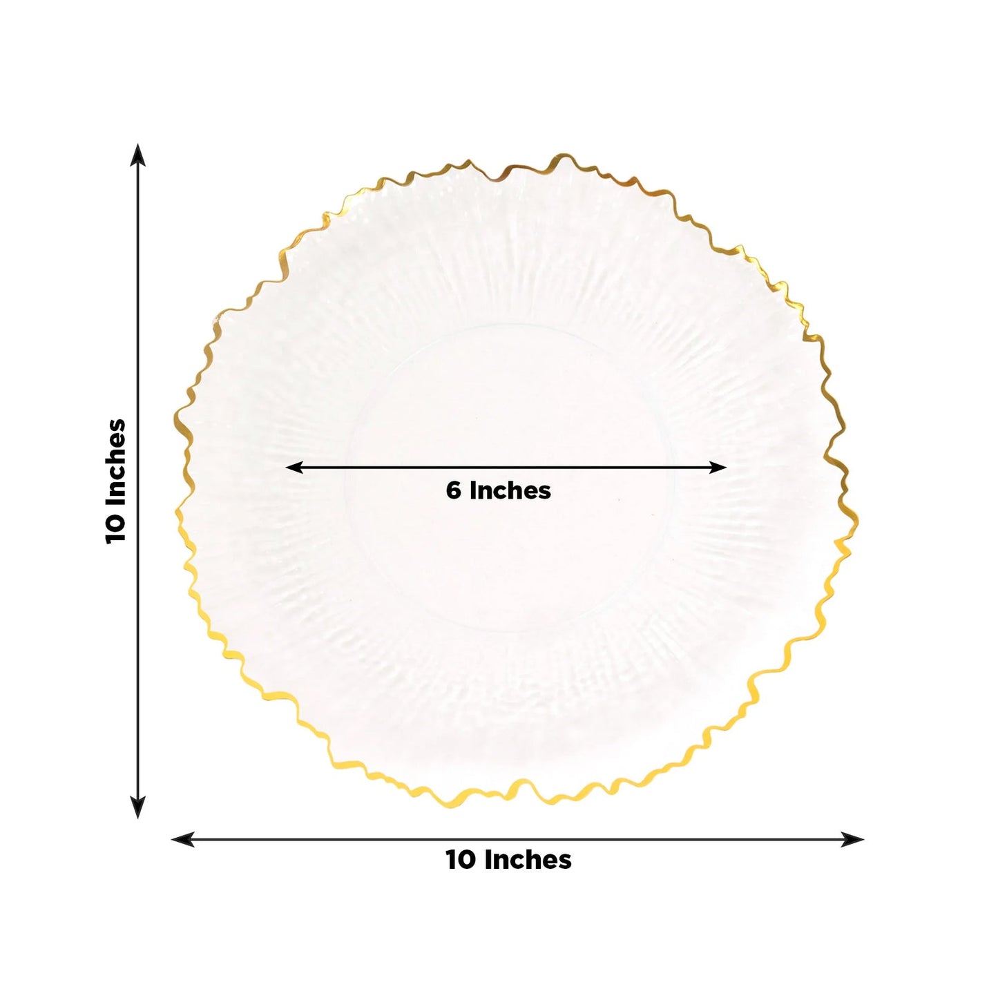 20 Pack 10" Plastic Dinner Plates â€“ Clear Reef Design with Gold Rim, Elegant Disposable Party Tableware