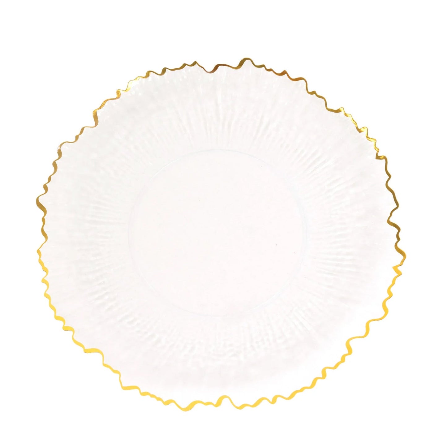 20 Pack 10" Plastic Dinner Plates â€“ Clear Reef Design with Gold Rim, Elegant Disposable Party Tableware