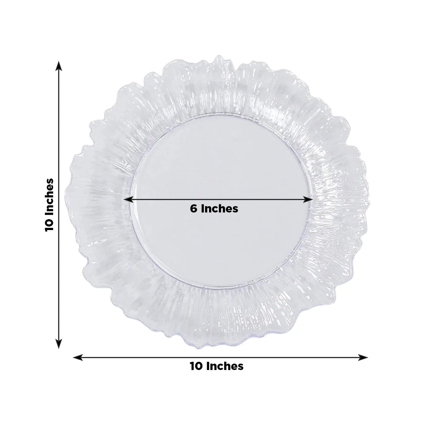 20-Pack 10" Plastic Dinner Plates â€“ Clear Reef Design Party Plates â€“ Elegant Disposable Tableware