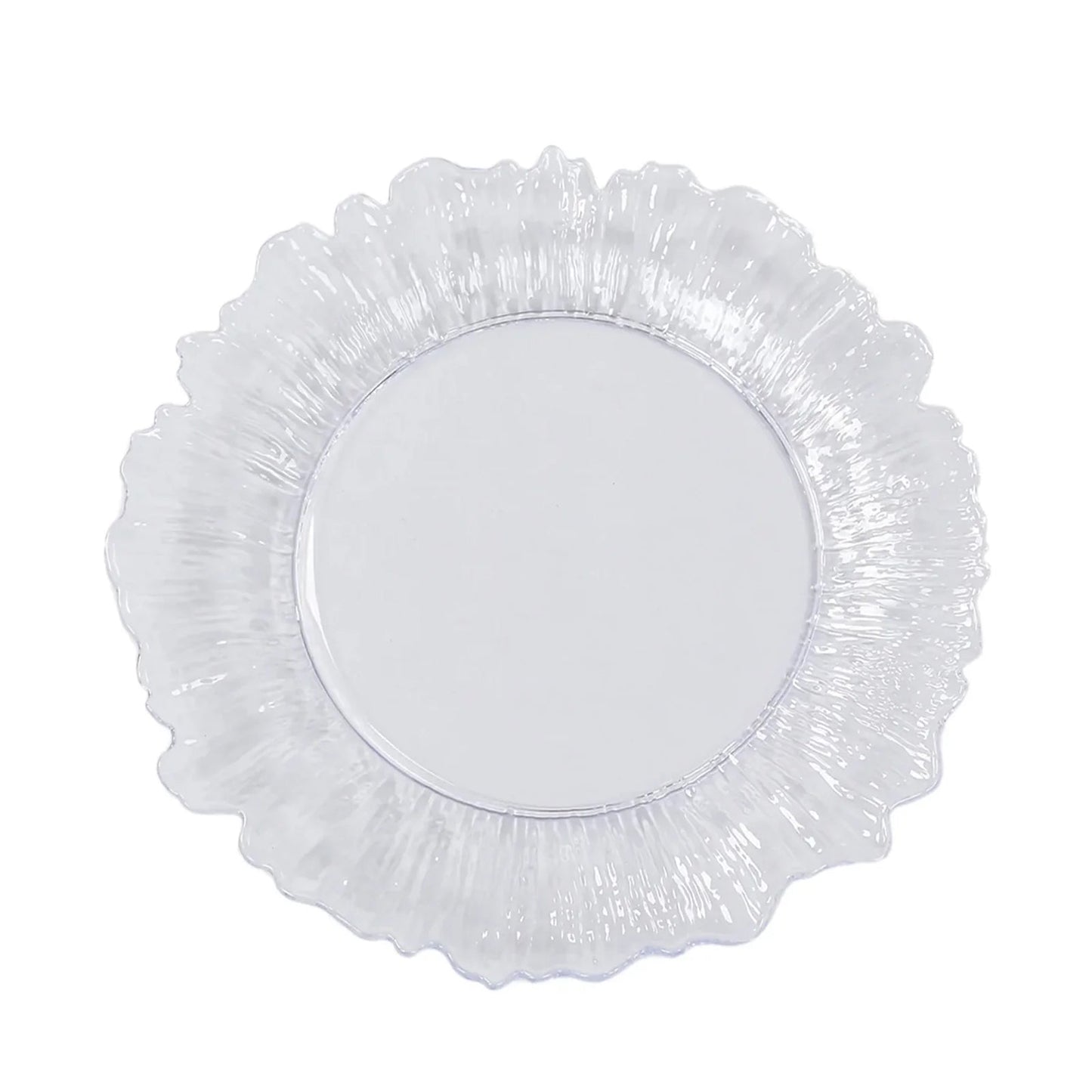 20-Pack 10" Plastic Dinner Plates â€“ Clear Reef Design Party Plates â€“ Elegant Disposable Tableware