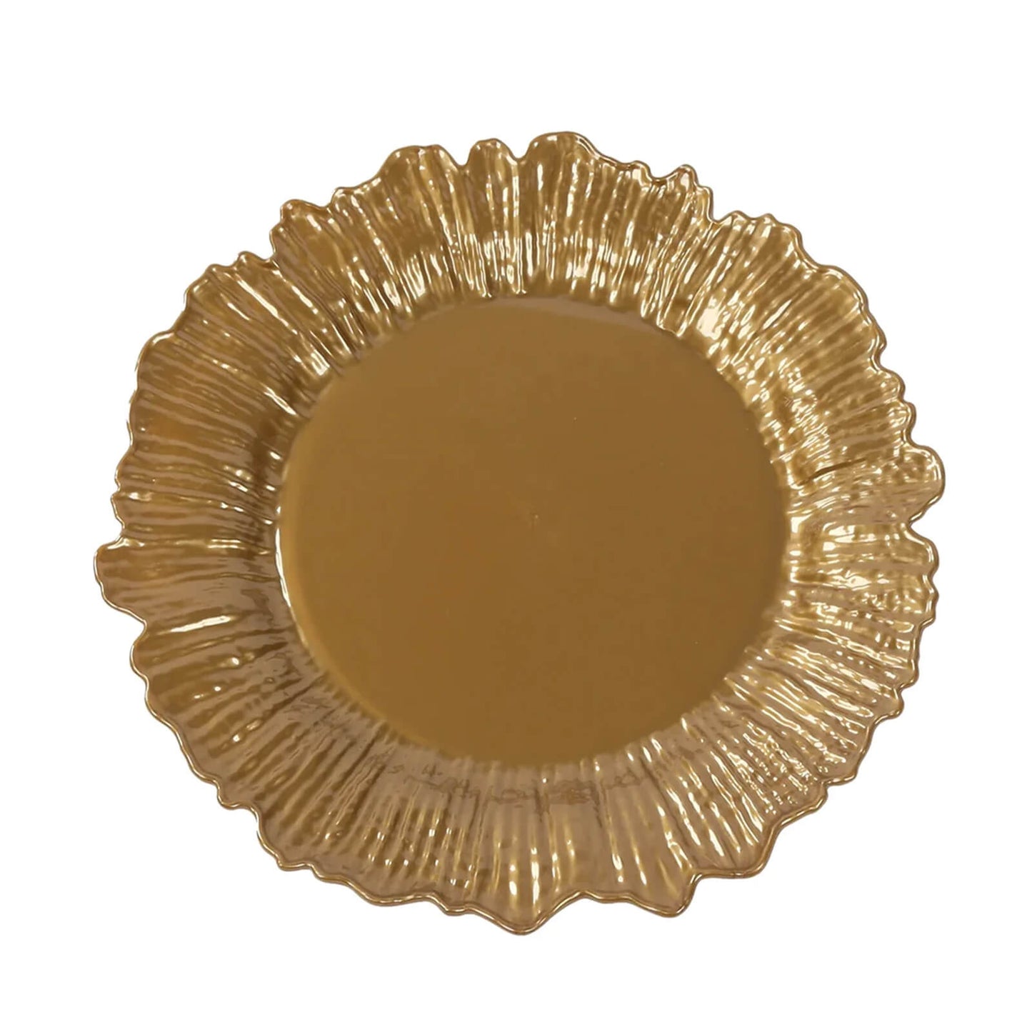 20-Pack 10" Plastic Dinner Plates â€“ Gold Reef Design Party Plates â€“ Elegant Disposable Tableware