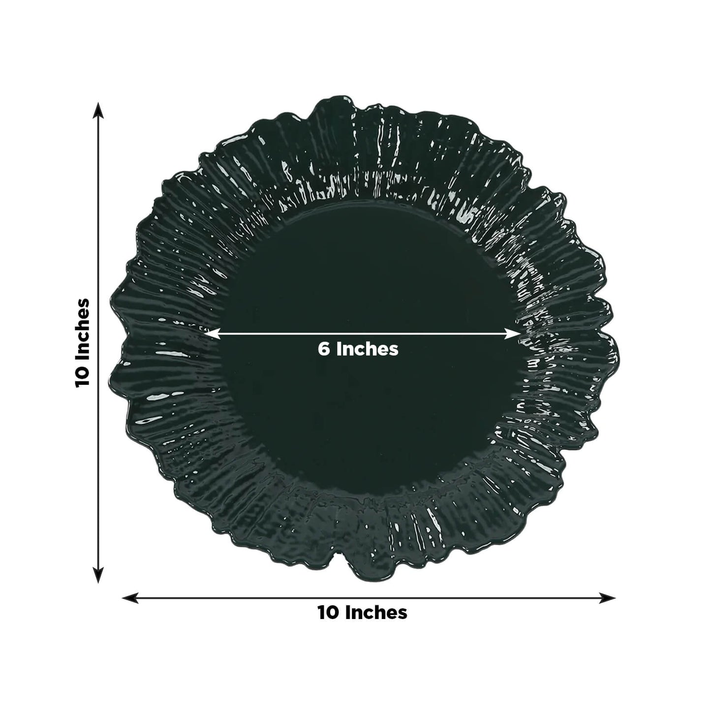 20-Pack 10" Plastic Dinner Plates â€“ Hunter Emerald Green Reef Design Party Plates â€“ Elegant Disposable Tableware