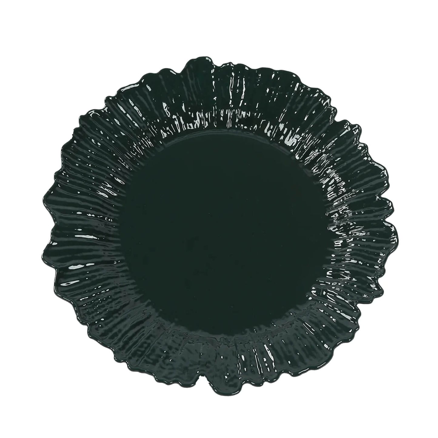 20-Pack 10" Plastic Dinner Plates â€“ Hunter Emerald Green Reef Design Party Plates â€“ Elegant Disposable Tableware