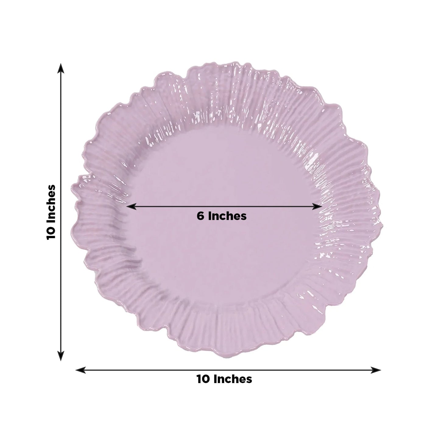 20-Pack 10" Plastic Dinner Plates â€“ Lavender Lilac Reef Design Party Plates â€“ Elegant Disposable Tableware