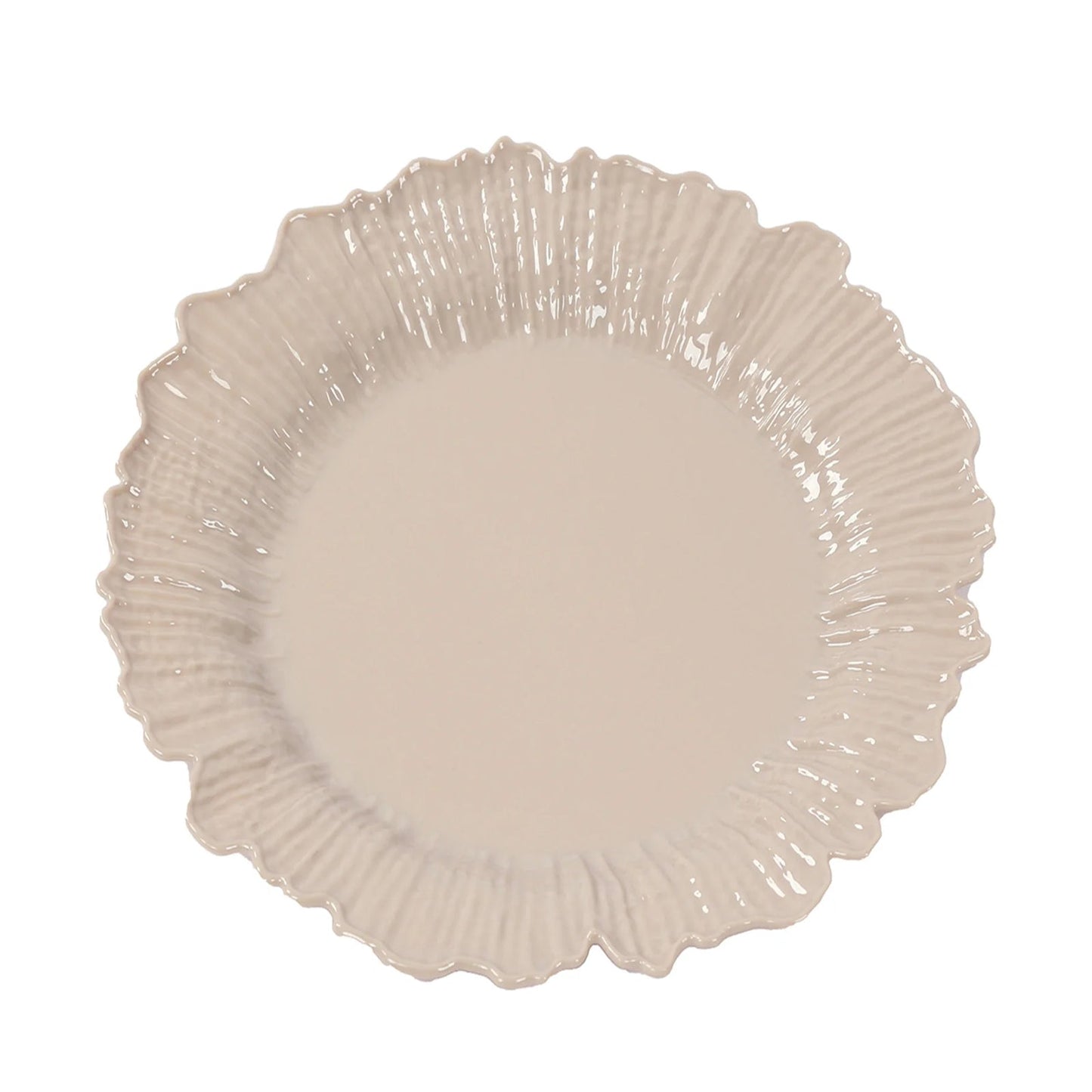 20-Pack 10" Plastic Dinner Plates â€“ Taupe Reef Design Party Plates â€“ Elegant Disposable Tableware