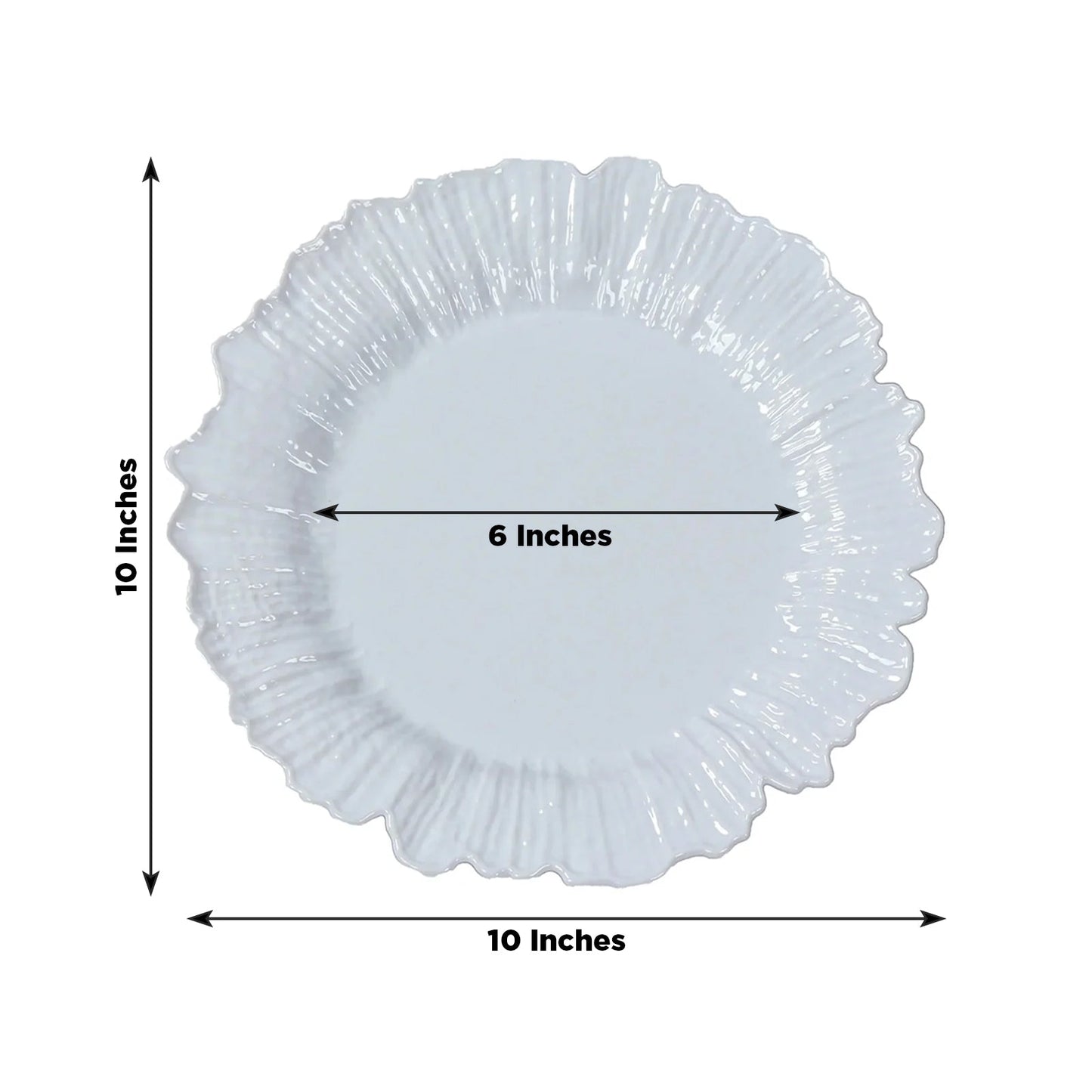 20-Pack 10" Plastic Dinner Plates â€“ White Reef Design Party Plates â€“ Elegant Disposable Tableware