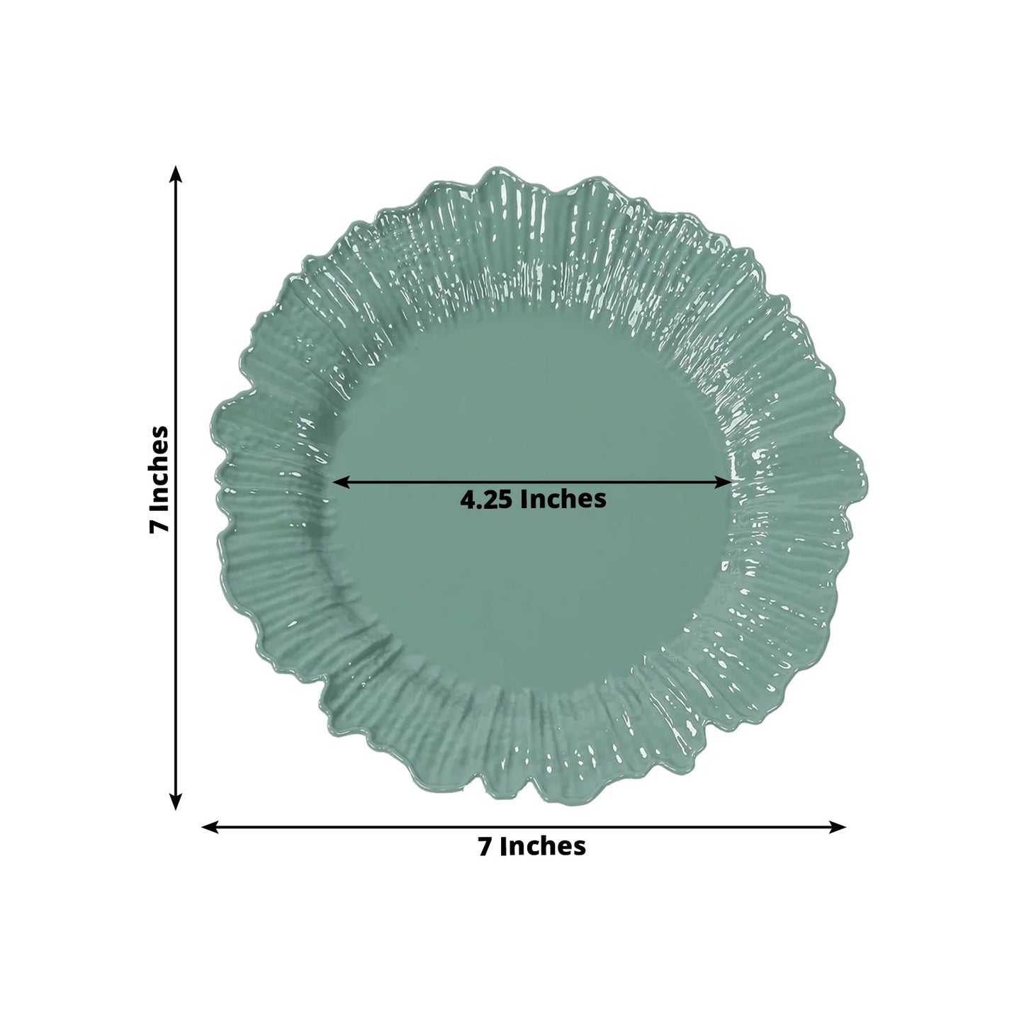 20-Pack 7" Plastic Dessert Plates â€“ Dusty Sage Green Reef Design Appetizer Salad Party Plates â€“ Elegant Disposable Tableware