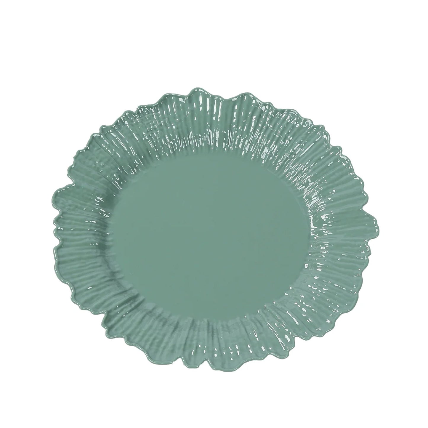 20-Pack 7" Plastic Dessert Plates â€“ Dusty Sage Green Reef Design Appetizer Salad Party Plates â€“ Elegant Disposable Tableware