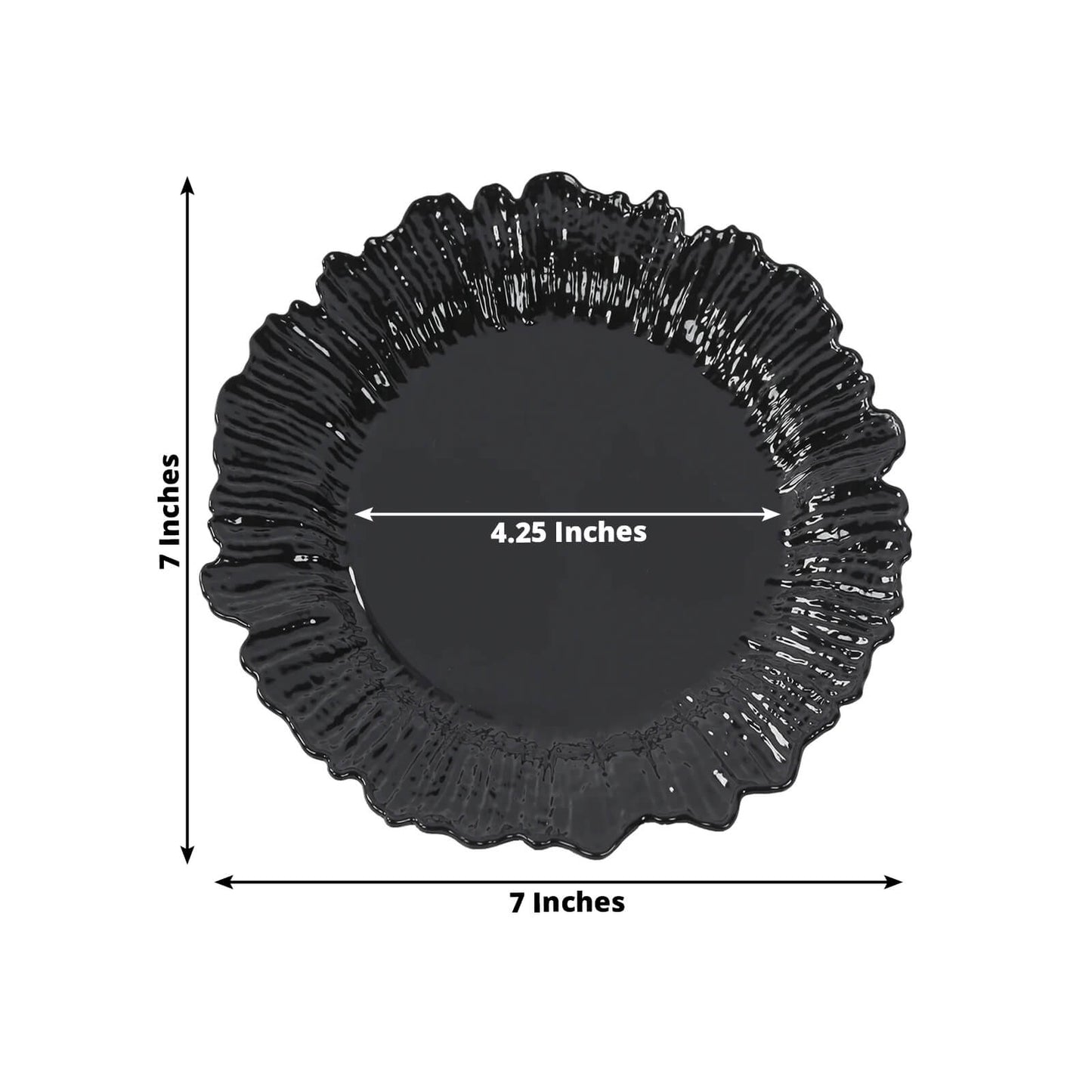 20-Pack 7" Plastic Dessert Plates â€“ Black Reef Design Appetizer Salad Party Plates â€“ Elegant Disposable Tableware