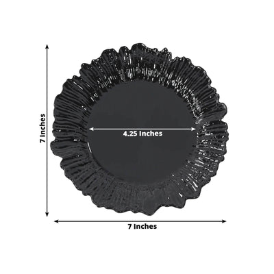 20-Pack 7" Plastic Dessert Plates â€“ Black Reef Design Appetizer Salad Party Plates â€“ Elegant Disposable Tableware