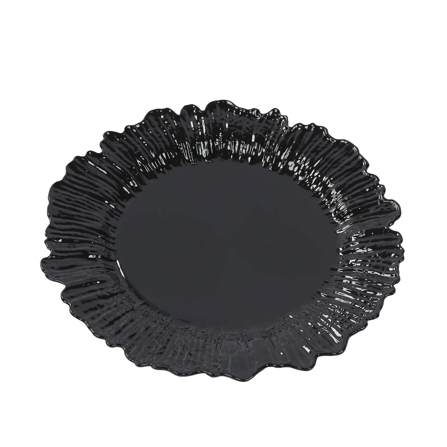 20-Pack 7" Plastic Dessert Plates â€“ Black Reef Design Appetizer Salad Party Plates â€“ Elegant Disposable Tableware