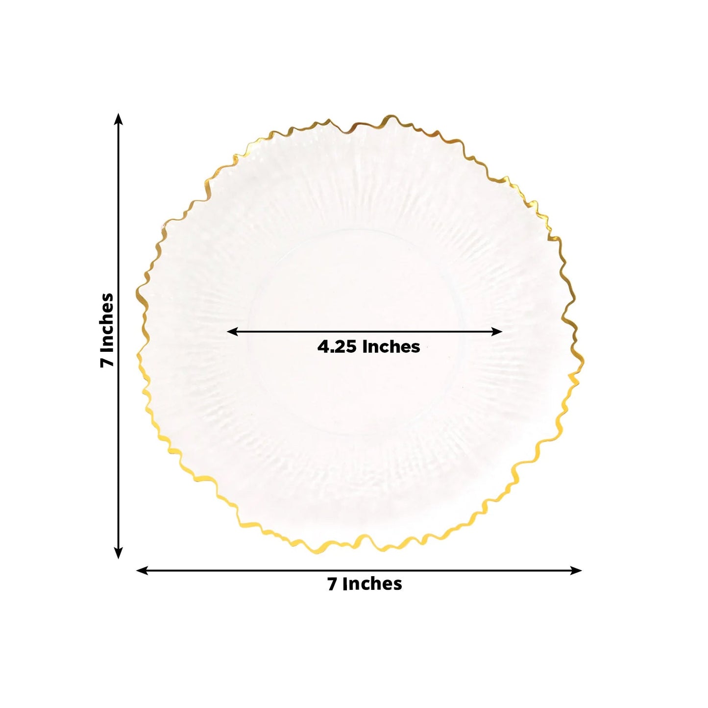 20 Pack 7" Plastic Dessert Plates â€“ Clear Reef Design with Gold Rim, Appetizer and Salad Party Plates â€“ Elegant Disposable Tableware