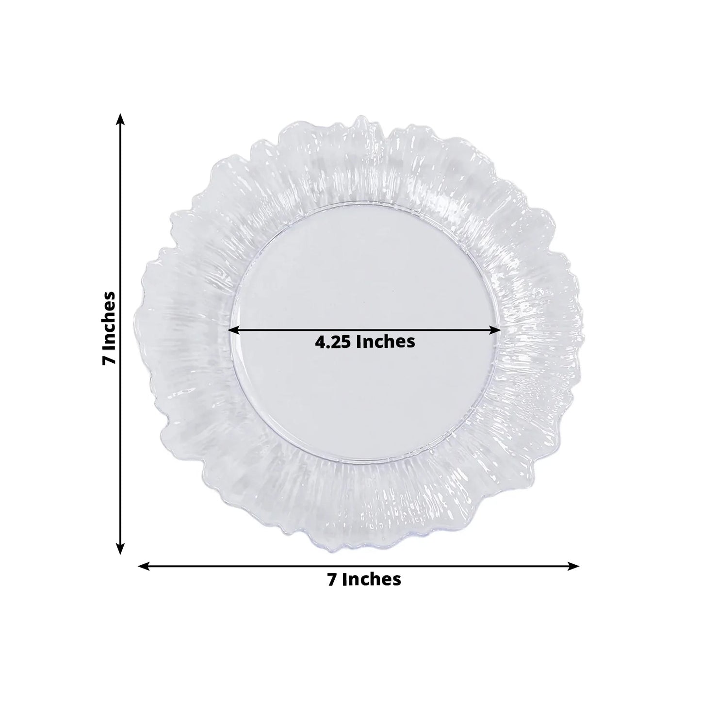 20-Pack 7" Plastic Dessert Plates â€“ Clear Reef Design Appetizer Salad Party Plates â€“ Elegant Disposable Tableware