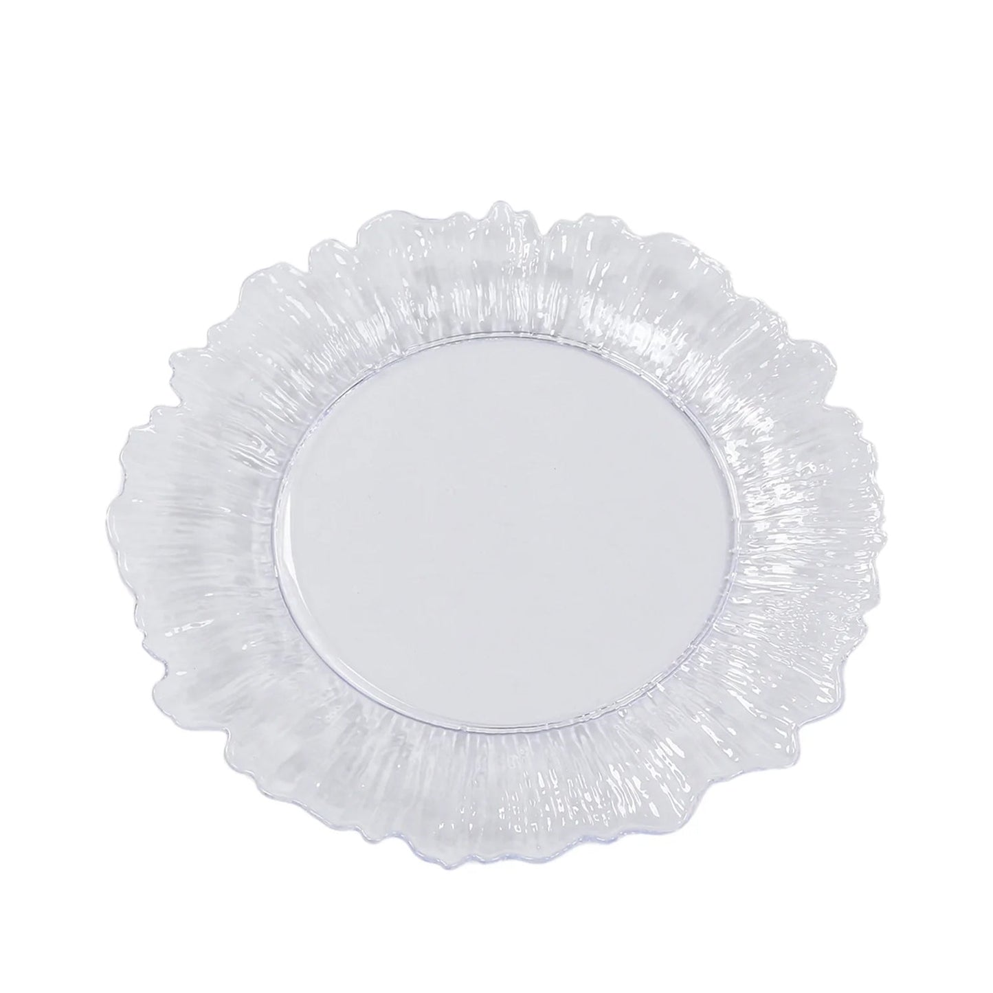 20-Pack 7" Plastic Dessert Plates â€“ Clear Reef Design Appetizer Salad Party Plates â€“ Elegant Disposable Tableware