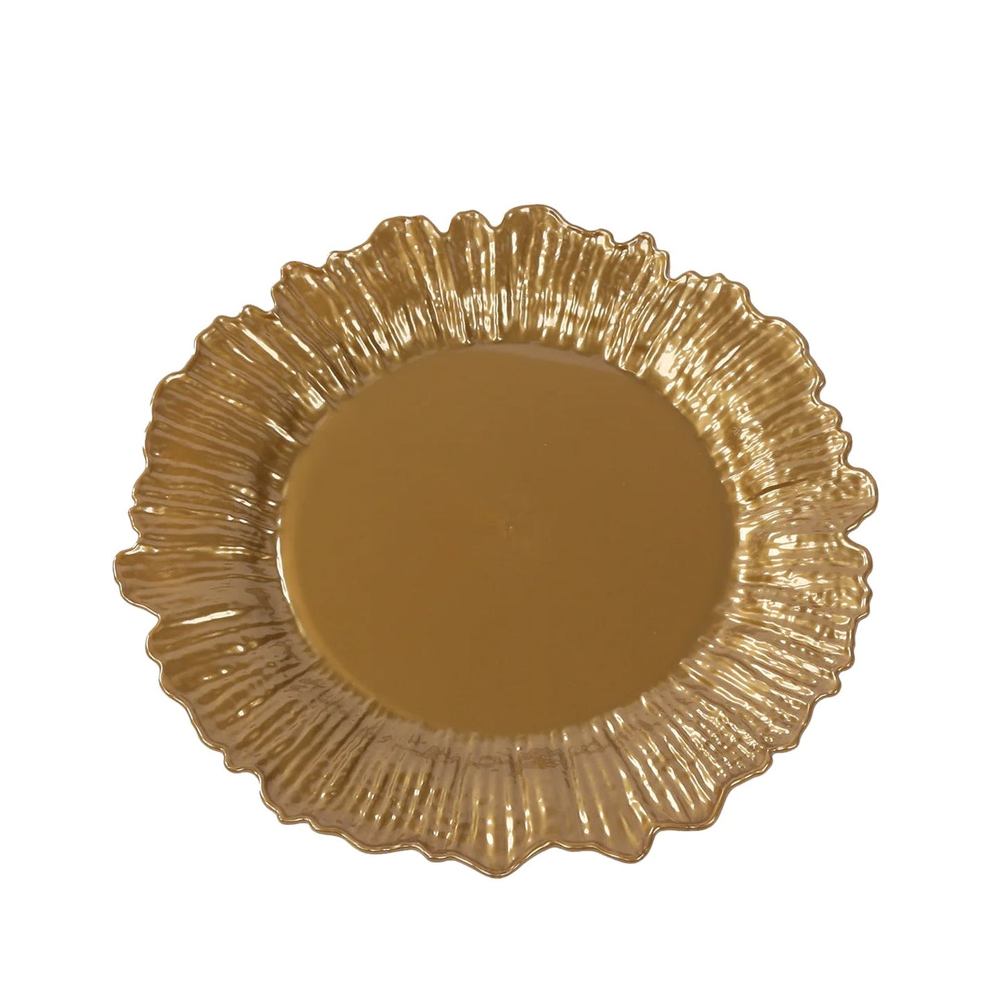 20-Pack 7" Plastic Dessert Plates â€“ Gold Reef Design Appetizer Salad Party Plates â€“ Elegant Disposable Tableware