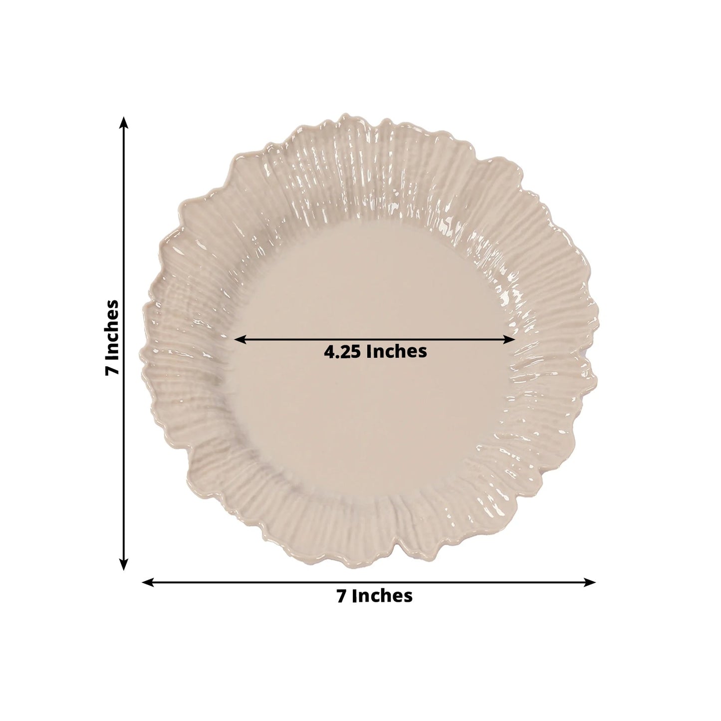 20-Pack 7" Plastic Dessert Plates â€“ Taupe Reef Design Appetizer Salad Party Plates â€“ Elegant Disposable Tableware