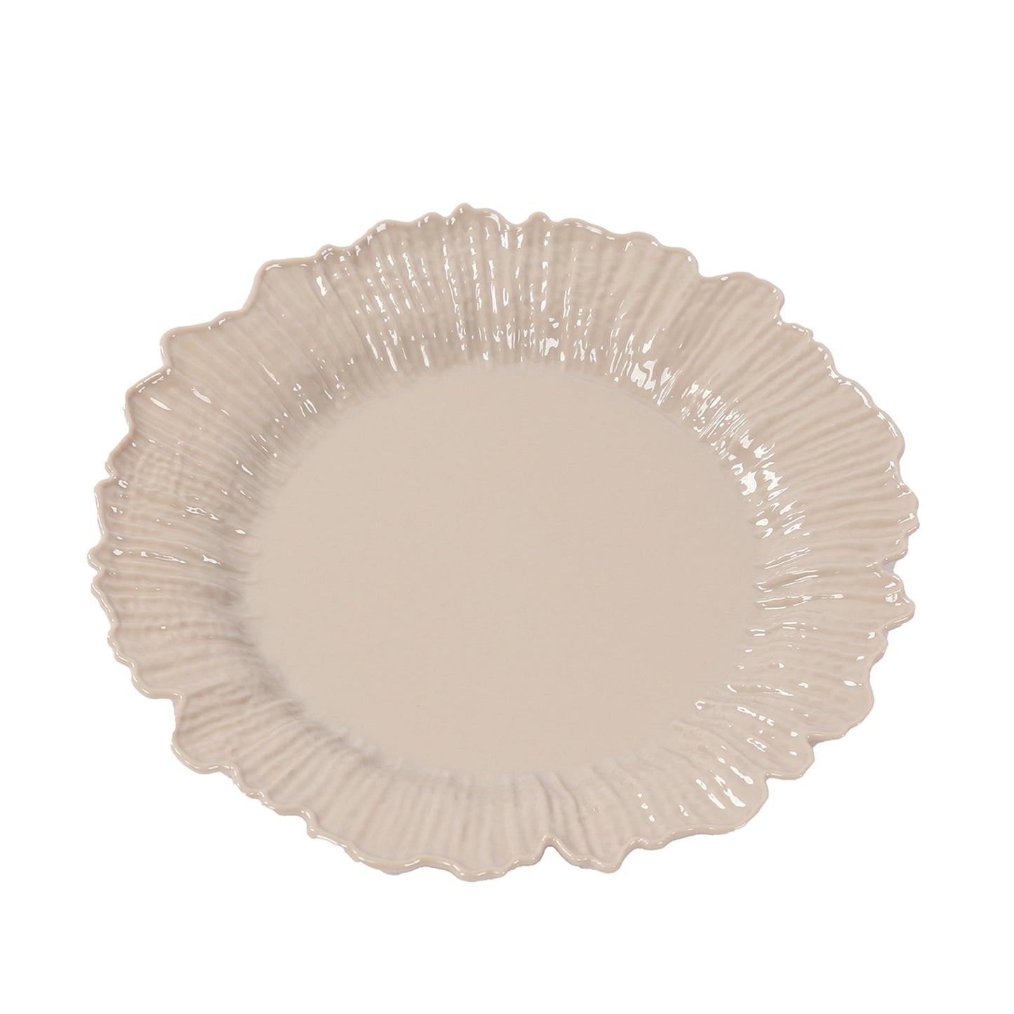 20-Pack 7" Plastic Dessert Plates â€“ Taupe Reef Design Appetizer Salad Party Plates â€“ Elegant Disposable Tableware