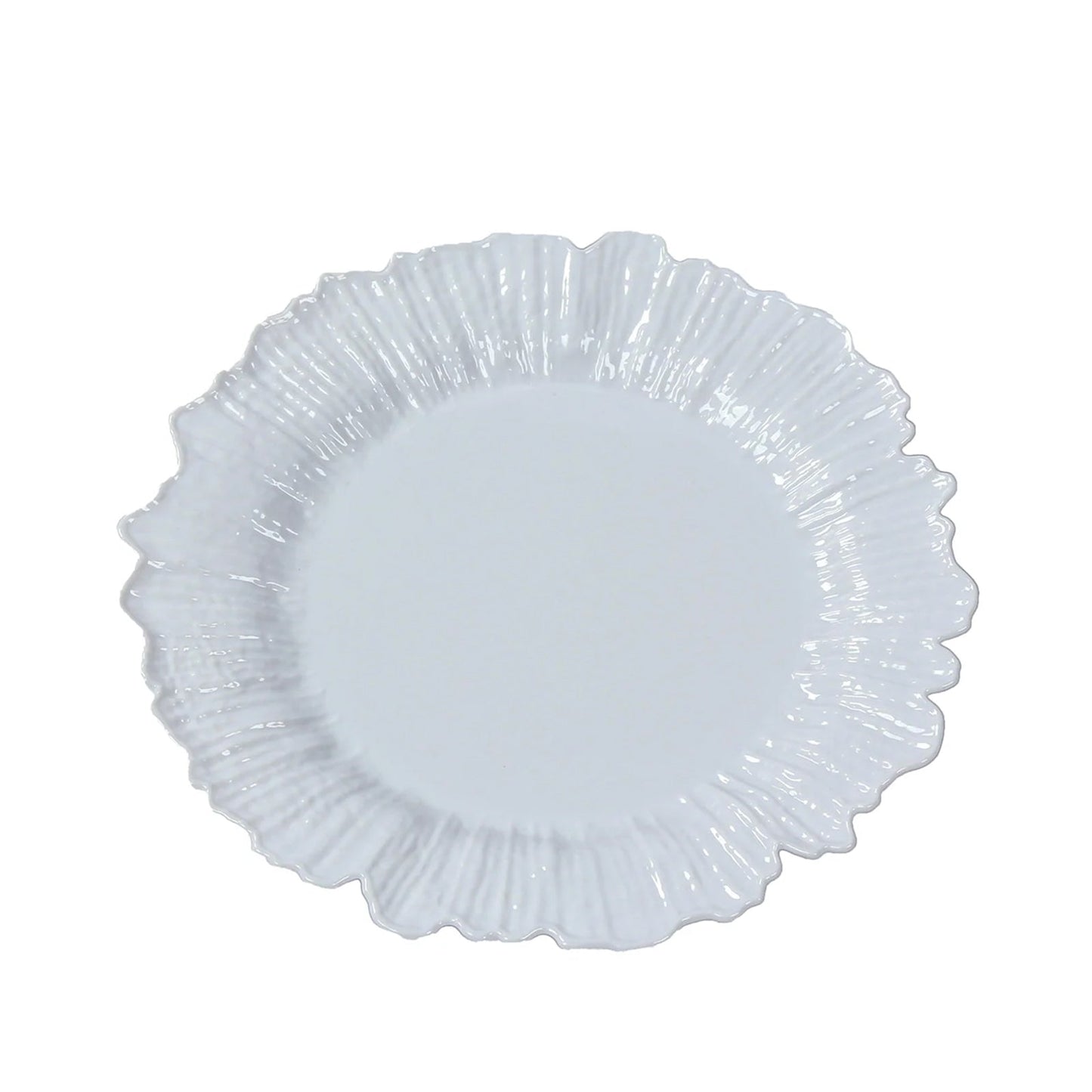 20-Pack 7" Plastic Dessert Plates â€“ White Reef Design Appetizer Salad Party Plates â€“ Elegant Disposable Tableware