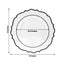 10-Pack Plastic 10" Round Dinner Plates in Clear with Black Scalloped Rim - Disposable Party Plates