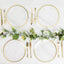 10-Pack Plastic 10" Round Dinner Plates in Clear with Gold Rim - Disposable Party Plates for Classy Banquets & Special Occasions