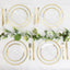 10-Pack Plastic 7" Round Appetizer Plates in Clear with Gold Rim - Sleek Disposable Salad Plates for Banquets & Special Occasions