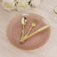 20-Pack 10" Plastic Dinner Plates, Round Transparent Dusty Rose Swirl with Gold Rim â€“ Crystal-Like Elegant Party Plates