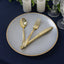 20-Pack 10" Plastic Dinner Plates, Round Transparent Pearl White Swirl with Gold Rim â€“ Crystal-Like Elegant Party Plates