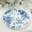 10-Pack French Toile Plastic Party Plates â€“ Blue & White Floral, 10" Round Disposable Dinner Plates