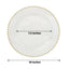 10-Pack Plastic 10" Round Dinner Plates in Clear with Gold Beaded Rim - Disposable Party Plates for Banquets & Festive Occasions