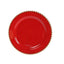 10-Pack Red Plastic Dessert Plates â€“ 8" Round with Gold Beaded Rim, Disposable for Parties & Events
