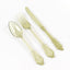 72 Pcs Plastic Silverware Set in Baroque Style Transparent Dusty Sage Green - Heavy Duty Disposable Knife, Fork, and Spoon Set