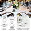 Silver Mirror Arch Acrylic Table Numbers (1-10) - 6"x7" Wedding Reception Signs with Black Print & Stands