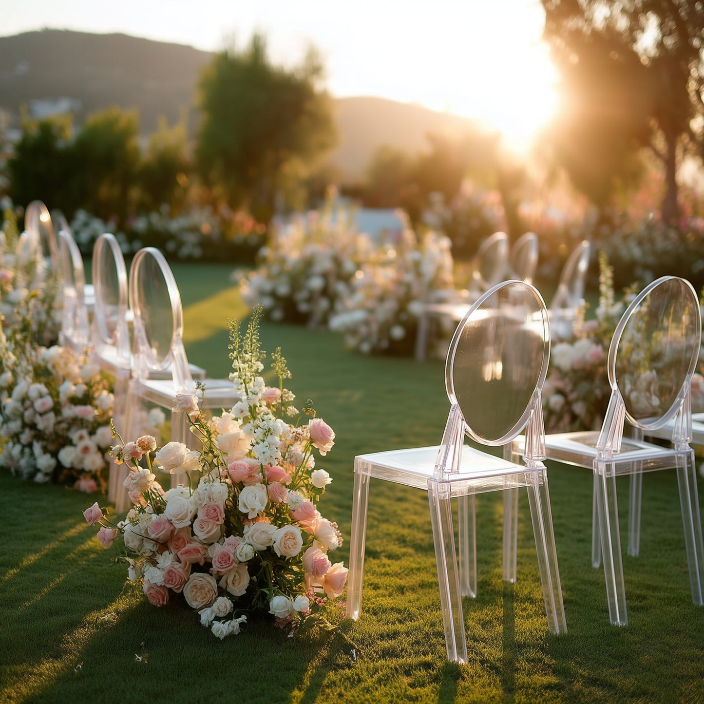 8-Pack Acrylic Ghost Chairs with Oval Back for Banquet Use Clear â€“ Sleek Transparent Armless Accent Chairs for Weddings & Gatherings