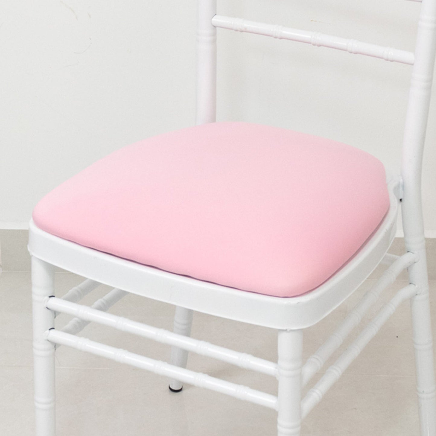 5 Pack Spandex Seat Pad Slipcovers for Chiavari Chairs Pink - Washable Stretch Fitted Design for Dining Chairs