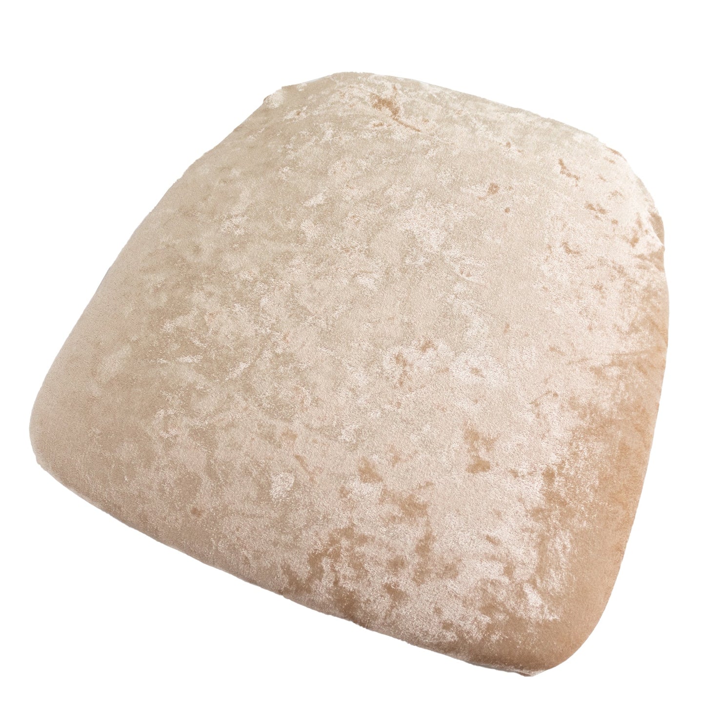 5 Pack Crushed Velvet Seat Pad Covers for Chiavari Chairs â€“ Beige Fitted Dining Chair Cushion Slipcovers, Washable & Reusable