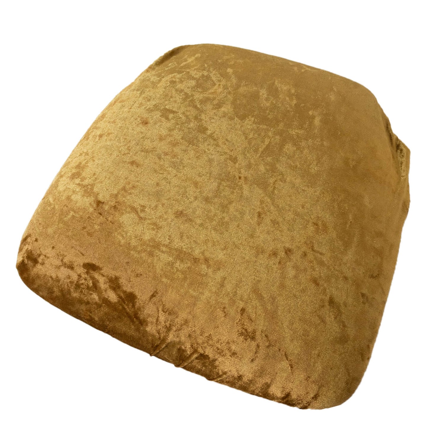 5 Pack Crushed Velvet Seat Pad Covers for Chiavari Chairs â€“ Gold Fitted Dining Chair Cushion Slipcovers, Washable & Reusable