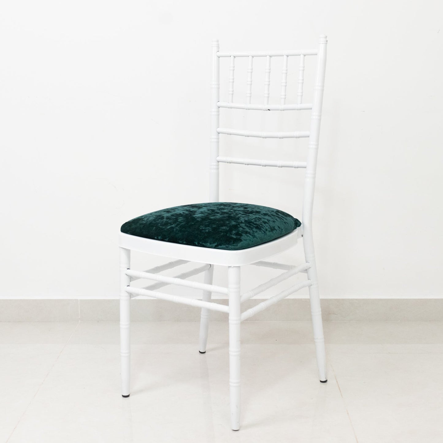 5 Pack Crushed Velvet Seat Pad Covers for Chiavari Chairs â€“ Hunter Emerald Green Fitted Dining Chair Cushion Slipcovers, Washable & Reusable