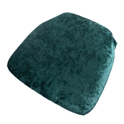 5 Pack Crushed Velvet Seat Pad Covers for Chiavari Chairs â€“ Hunter Emerald Green Fitted Dining Chair Cushion Slipcovers, Washable & Reusable