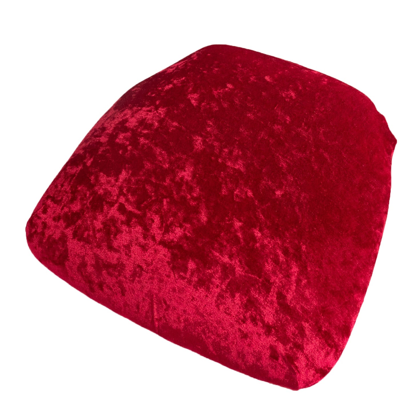 5 Pack Crushed Velvet Seat Pad Covers for Chiavari Chairs â€“ Red Fitted Dining Chair Cushion Slipcovers, Washable & Reusable