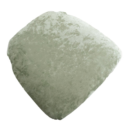 5 Pack Crushed Velvet Seat Pad Covers for Chiavari Chairs â€“ Sage Green Fitted Dining Chair Cushion Slipcovers, Washable & Reusable