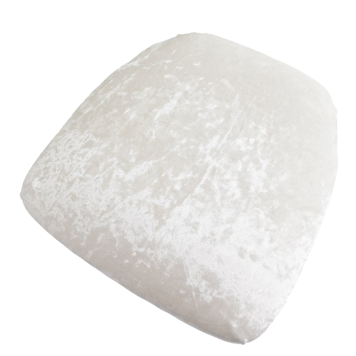 5 Pack Crushed Velvet Seat Pad Covers for Chiavari Chairs â€“ White Fitted Dining Chair Cushion Slipcovers, Washable & Reusable