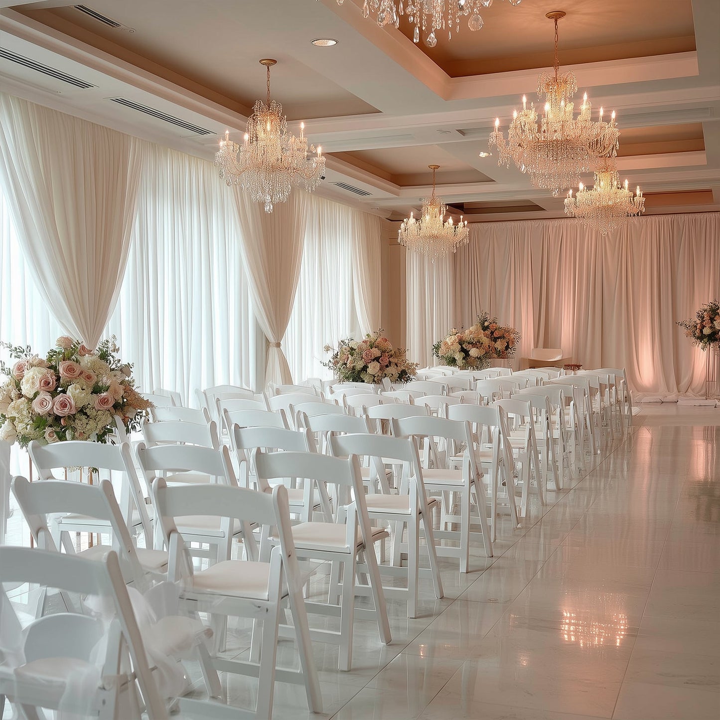 8-Pack Resin Chairs with Vinyl Padded Seat for Folding Use White â€“ Stylish Design for Indoor or Outdoor Weddings & Gatherings