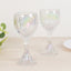 6 Pack Prism Cut Crystal Wine Glass Goblets â€“ Iridescent Clear 10oz Stemware Set for Red & White Wine