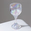6 Pack Prism Cut Crystal Wine Glass Goblets â€“ Iridescent Clear 10oz Stemware Set for Red & White Wine