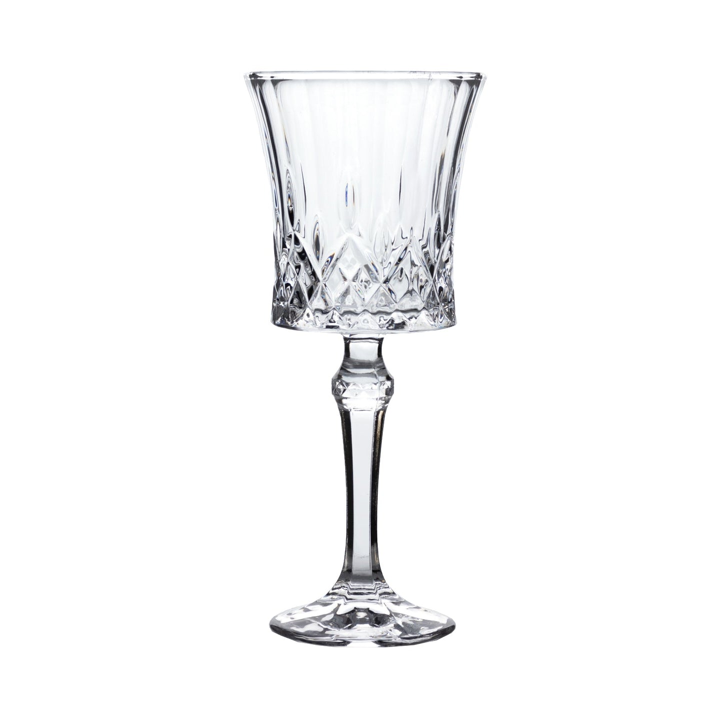 6 Pack 9oz Crystal Cut Glass Goblets Clear â€“ Elegant Vintage Wine, Water & Cocktail Glasses for Table Settings