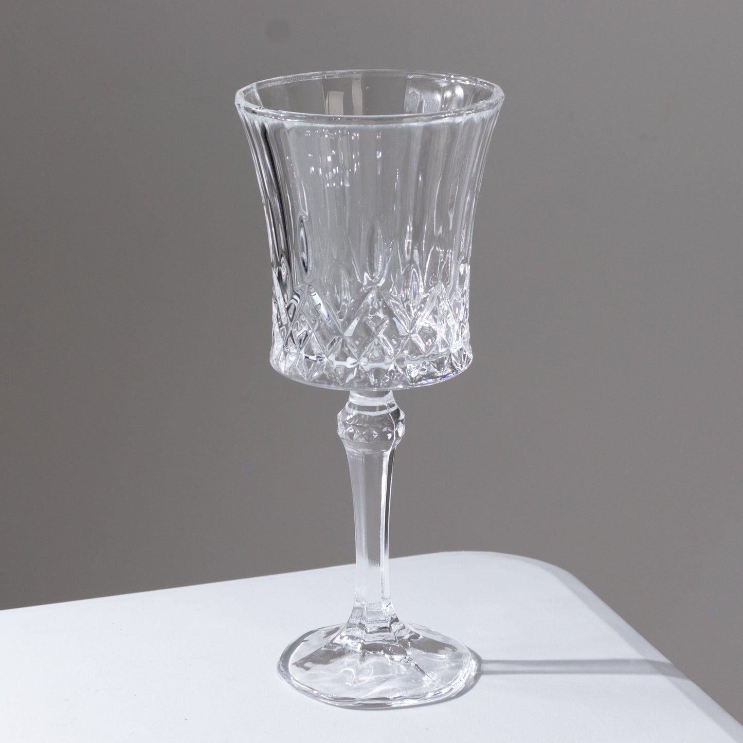 6 Pack 9oz Crystal Cut Glass Goblets Clear â€“ Elegant Vintage Wine, Water & Cocktail Glasses for Table Settings