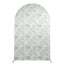 8ft Fitted Spandex Chiara Backdrop Cover â€“ French Toile Blue & White Floral Arch Slipcover for Round Top Wedding Stand