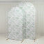 8ft Fitted Spandex Chiara Backdrop Cover â€“ French Toile Blue & White Floral Arch Slipcover for Round Top Wedding Stand