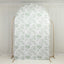 8ft Fitted Spandex Chiara Backdrop Cover â€“ French Toile Blue & White Floral Arch Slipcover for Round Top Wedding Stand