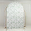 8ft Fitted Spandex Chiara Backdrop Cover â€“ French Toile Blue & White Floral Arch Slipcover for Round Top Wedding Stand